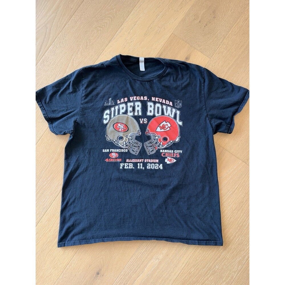 Super Bowl 58 Shirt San Francisco 49ers vs Kansas City Chiefs LVIII Size XL